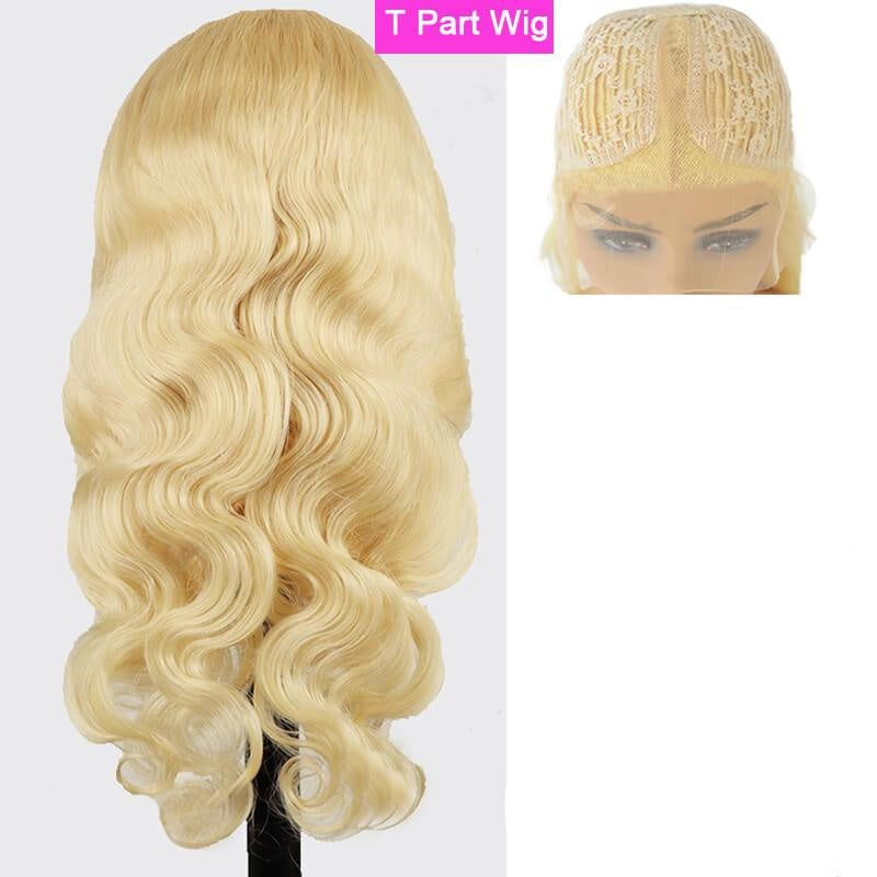613# blonde t-part wigs (grade 10a)*