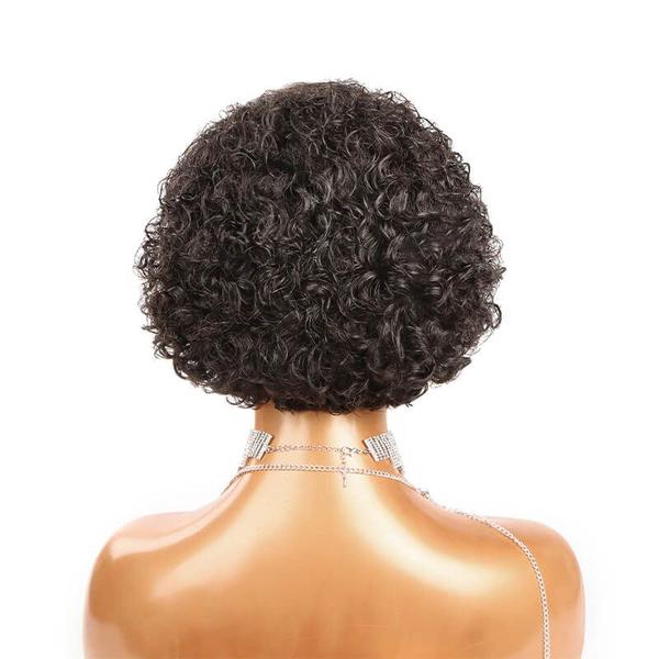 1b# natural black t-part pixie wigs (grade 10a)*